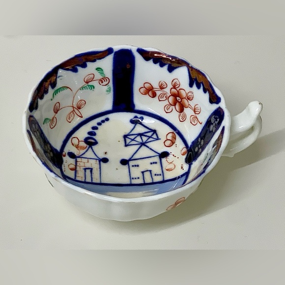 19th Century Antique Gaudy Welsh Village Pattern Hand Painted Luster Teacup Rare - Picture 4 of 16